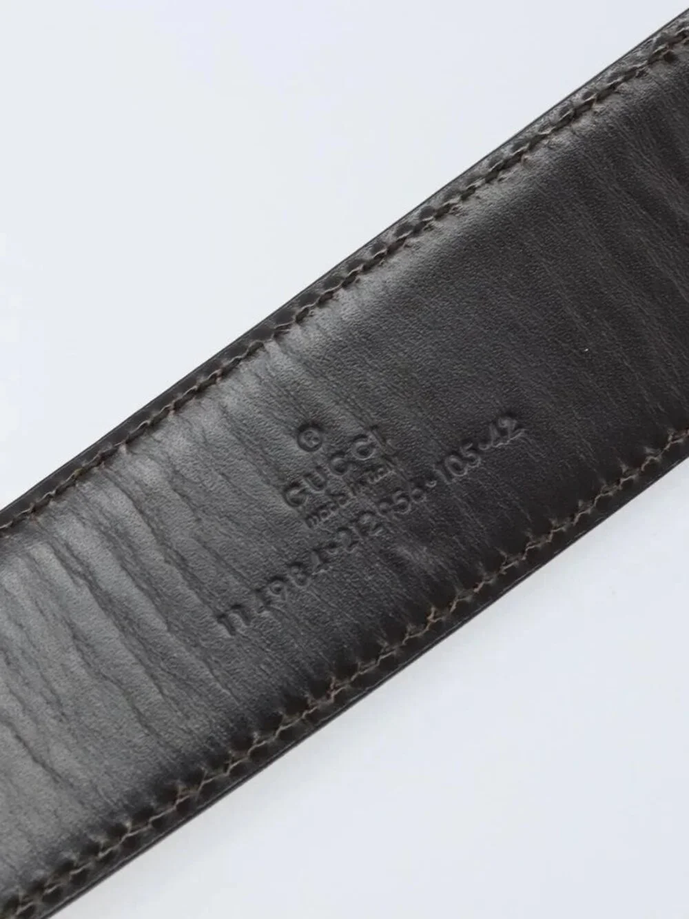 GUCCI GG Canvas Guccissima Belt Leather 45.3